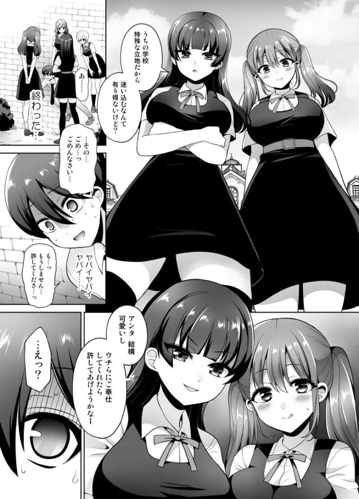女子校に侵入しようとしたら壁にハマってふたなり女学生の肉便器にされたんだが サンプル画像3